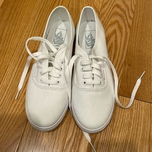 Women’s White Vans Canvas Authentic
